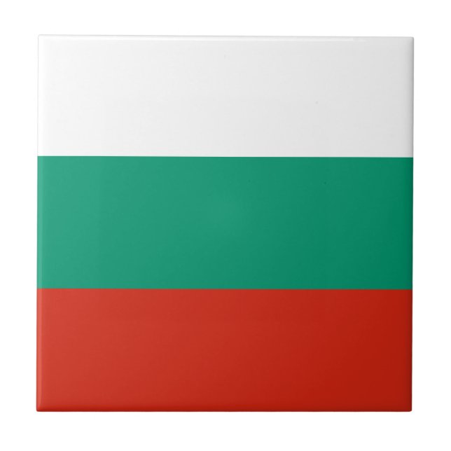 Patriotic Bulgariska Flagga Kakelplatta (Framsidan)