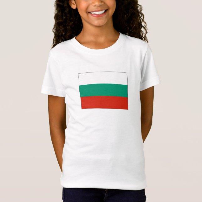 Patriotic Bulgariska Flagga T Shirt (Framsida)