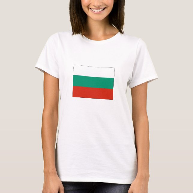 Patriotic Bulgariska Flagga T Shirt (Framsida)