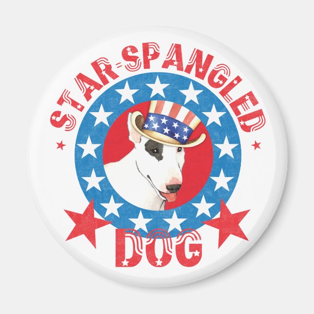 Patriotic Bull Terrier Magnet (Framsidan)