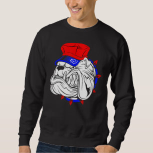 Patriotic Bulldog 4:e Julay Usa American Bulldo Lång Ärmad Tröja