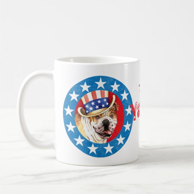 Patriotic Bulldog Kaffemugg (Vänster)