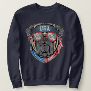 Patriotic Bulldog Lång Ärmad Tröja