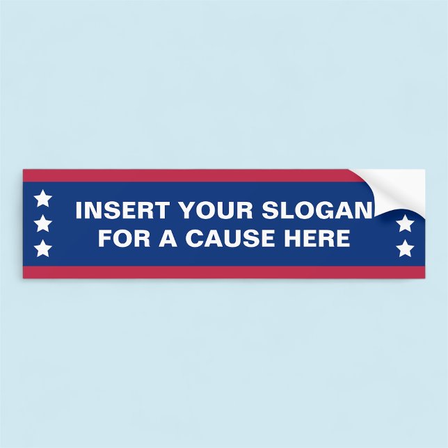 Patriotic Bumper Sticker Anpassningsbar Policy Slo Bildekal (MISOOK Red White and Blue Bumper Sticker with Stars)