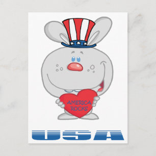 Patriotic Bunny Vykort
