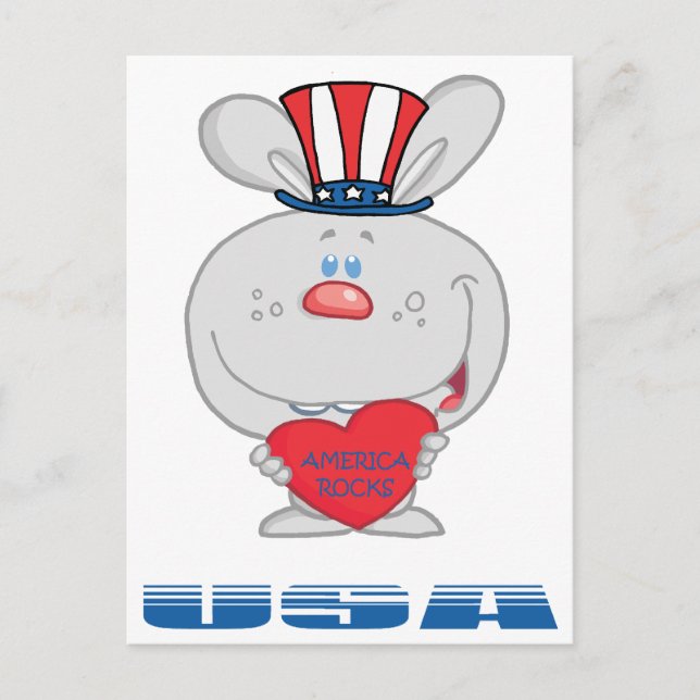 Patriotic Bunny Vykort (Framsida)