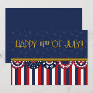 Patriotic Bunting Flaggor Lycklig 4 juli