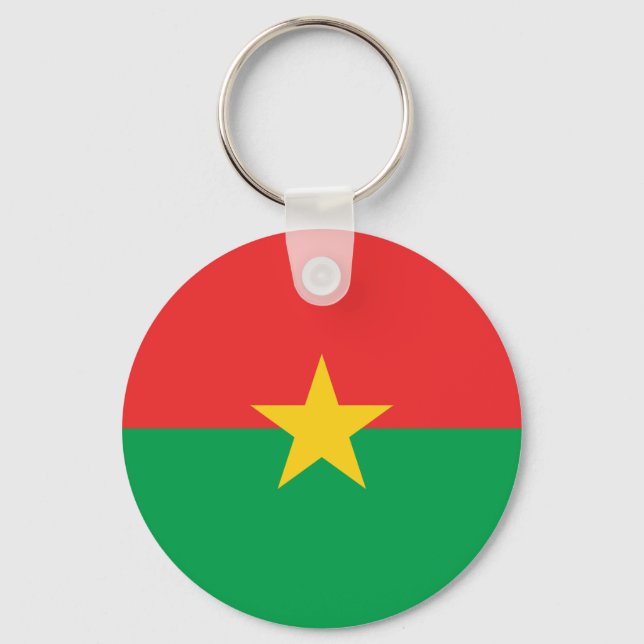 Patriotic Burkina Faso Flagga Nyckelring (Framsida)