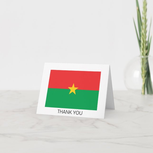 Patriotic Burkina Faso Flagga Tack Kort (Framsida)