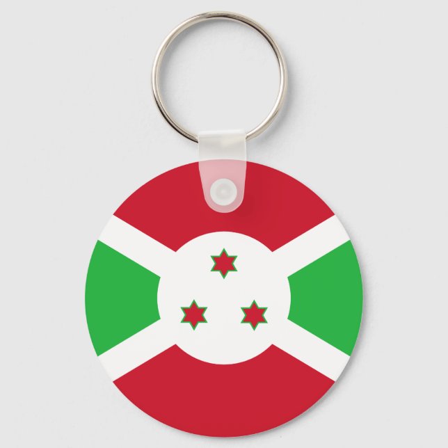 Patriotic Burundi Flagga Keychain Nyckelring (Framsida)