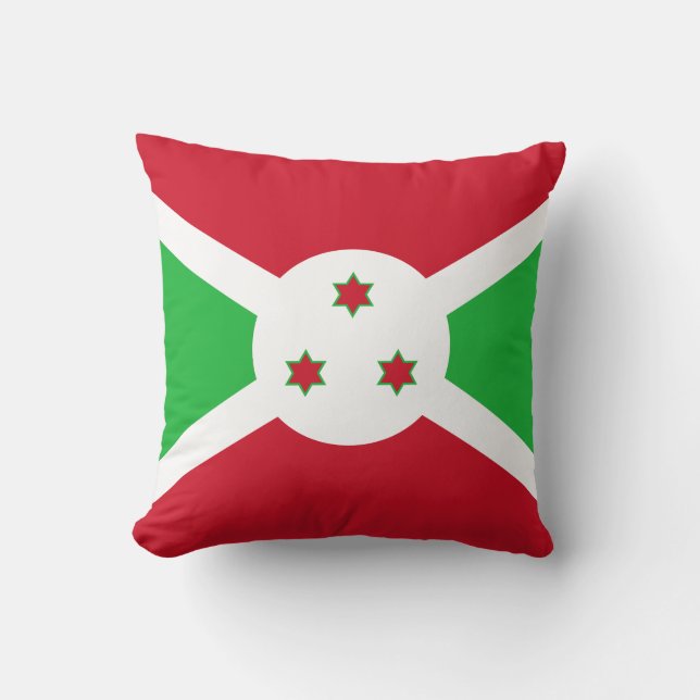 Patriotic Burundi Flagga Kudde (Framsida)