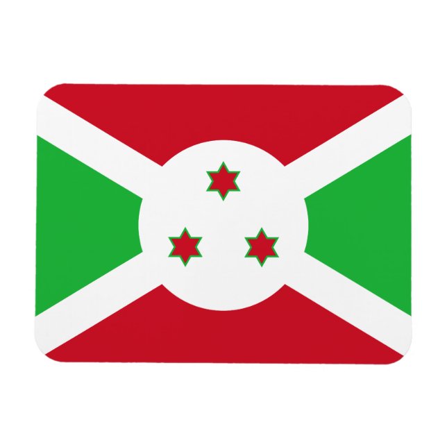 Patriotic Burundi Flagga Magnet (Horisontell)