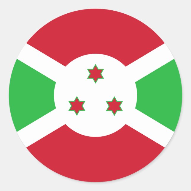Patriotic Burundi Flagga Runt Klistermärke (Framsida)