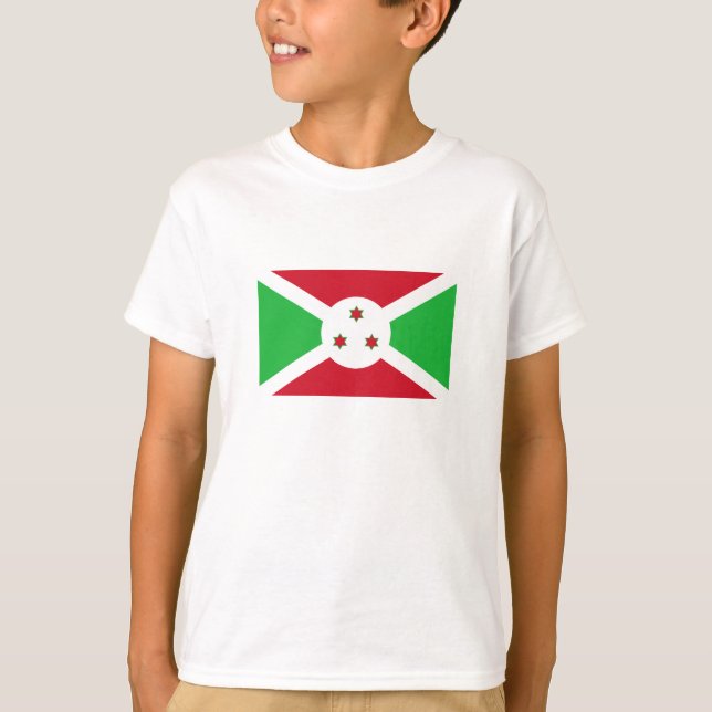 Patriotic Burundi Flagga T Shirt (Framsida)