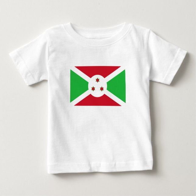 Patriotic Burundi Flagga T Shirt (Framsida)