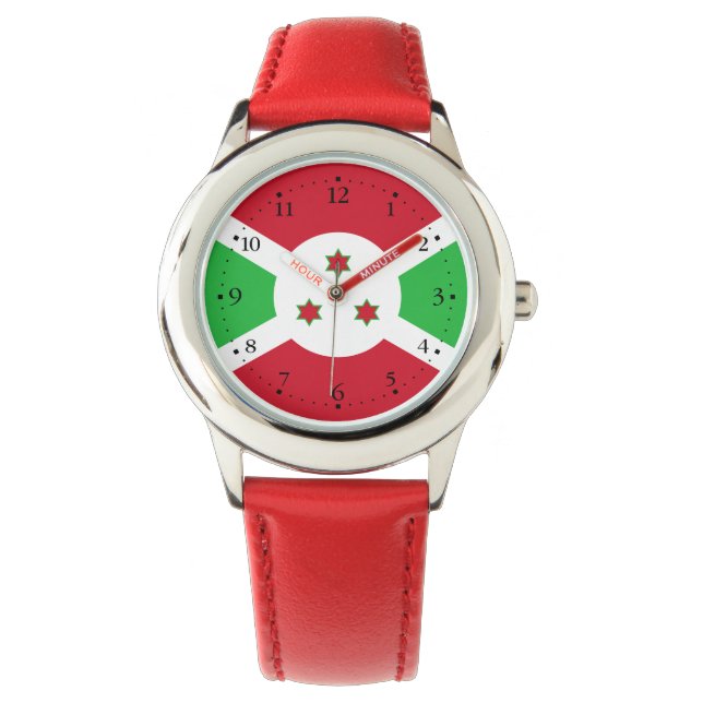 Patriotic Burundi Flagga Watch Armbandsur (Framsida)