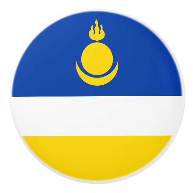Patriotic Buryatia Flagga Knopp (Framsidan)