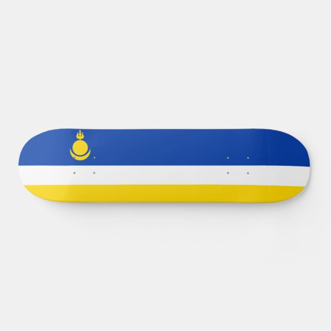 Patriotic Buryatia Flagga Mini Skateboard Bräda 18,5 Cm (Horz)