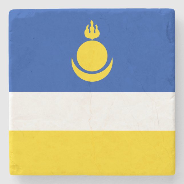 Patriotic Buryatia Flagga Stenunderlägg (Framsidan)