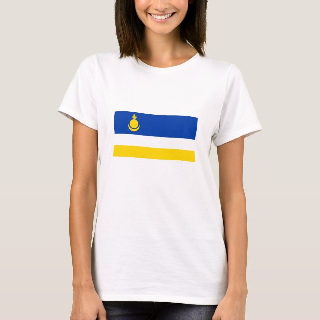 Patriotic Buryatia Flagga T Shirt (Framsida)
