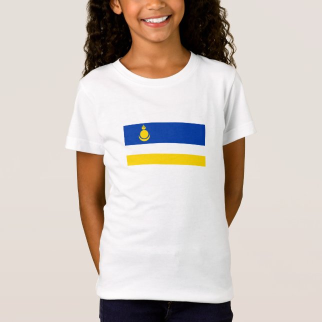 Patriotic Buryatia Flagga T Shirt (Framsida)