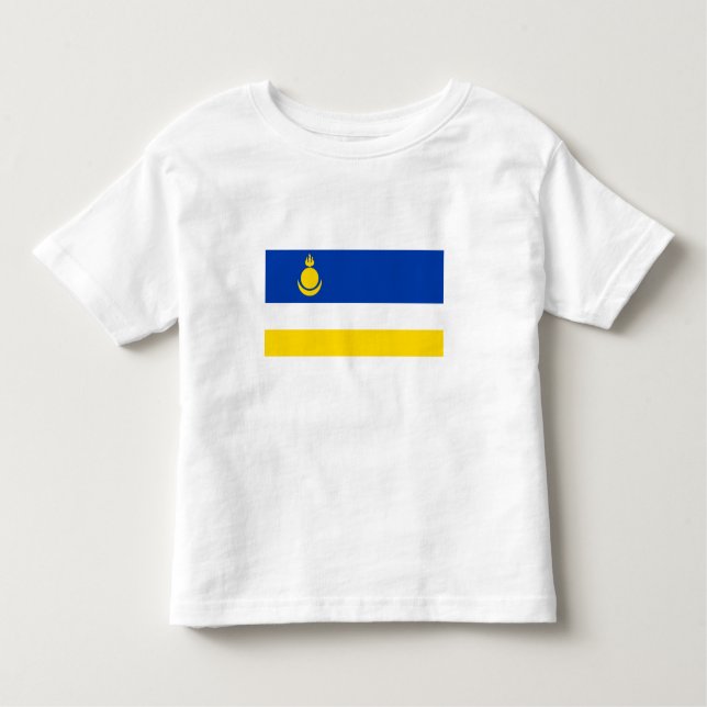 Patriotic Buryatia Flagga T Shirt (Framsida)
