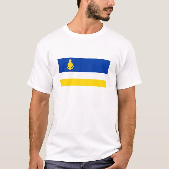 Patriotic Buryatia Flagga T Shirt (Framsida)