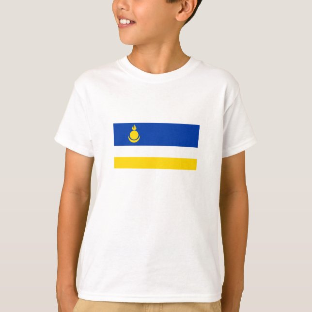 Patriotic Buryatia Flagga T Shirt (Framsida)