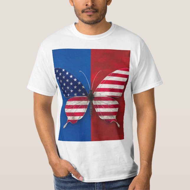 "Patriotic Butterfly" - a t-shirt design featuring (Framsida)