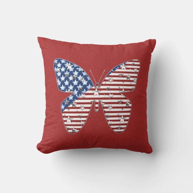Patriotic Butterfly Dekorativ kudde (Framsida)