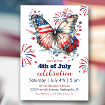 Patriotic Butterfly & Fireworks 4:e juli Party