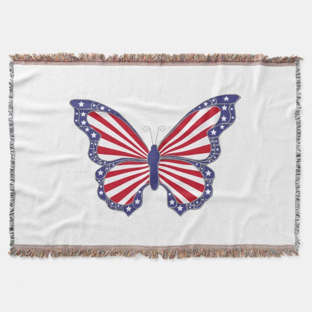 Patriotic Butterfly Throw Blanket Mysfilt (Framsidan)