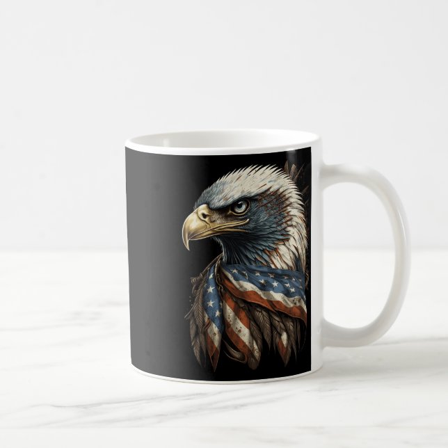 Patriotic Byld Eagle 4:e juli Manar USA Kaffemugg (Höger)