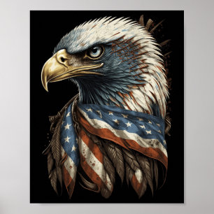 Patriotic Byld Eagle 4:e juli Manar USA Poster