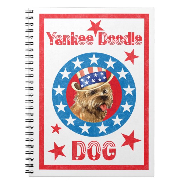 Patriotic Cairn Terrier Anteckningsbok Med Spiral (Framsidan)
