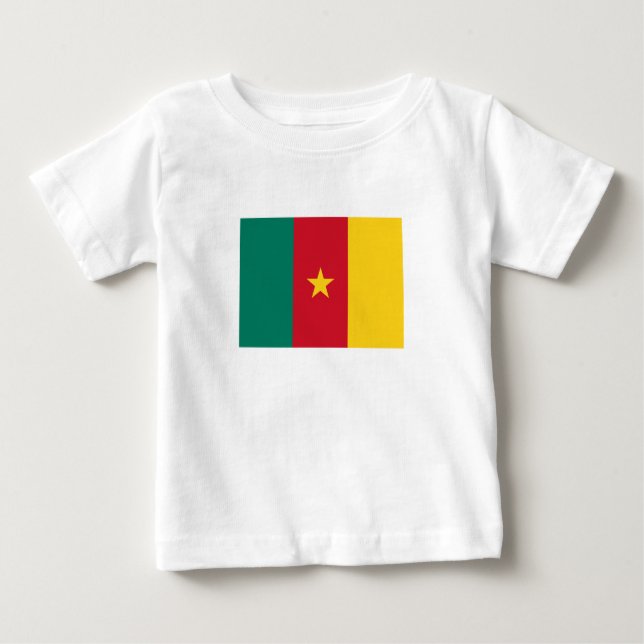 Patriotic Cameroon Flagga Baby T-Shirt (Framsida)