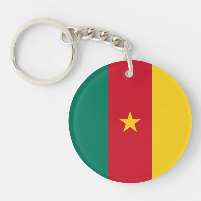Patriotic Cameroon Flagga Keychain (Framsidan)