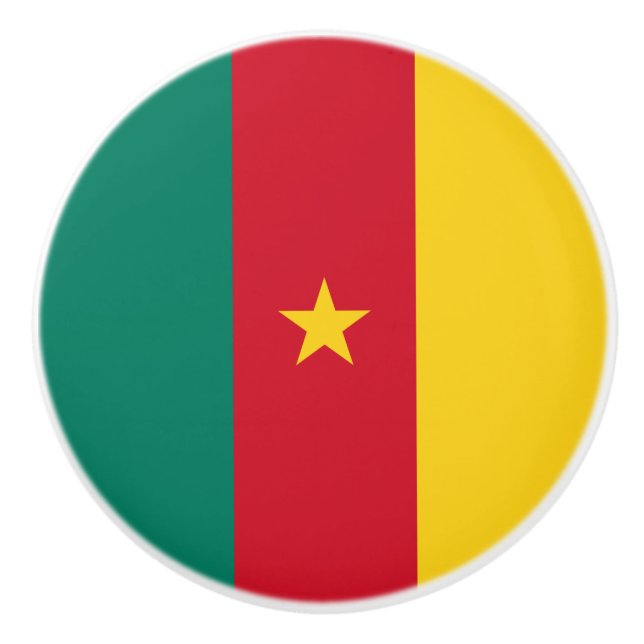 Patriotic Cameroon Flagga Knopp (Framsidan)