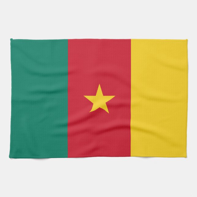 Patriotic Cameroon Flagga Kökshandduk (Horisontell)