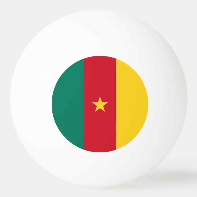 Patriotic Cameroon Flagga Pingisboll (Baksidan)