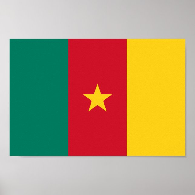 Patriotic Cameroon Flagga Poster (Framsidan)