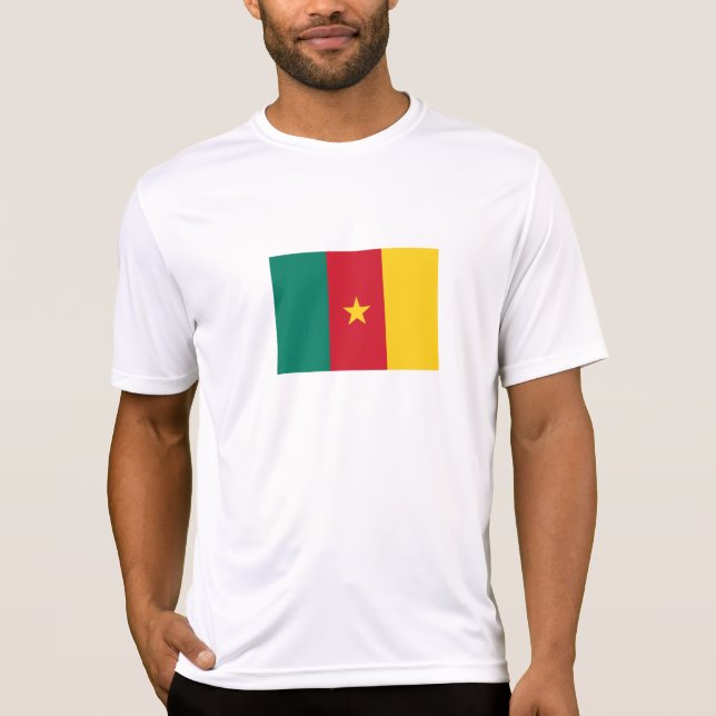 Patriotic Cameroon Flagga T Shirt (Framsida)