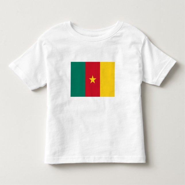 Patriotic Cameroon Flagga T Shirt (Framsida)