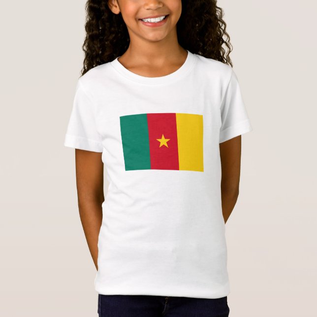 Patriotic Cameroon Flagga T Shirt (Framsida)