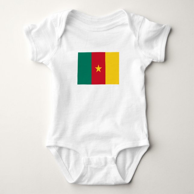 Patriotic Cameroon Flagga T Shirt (Framsida)