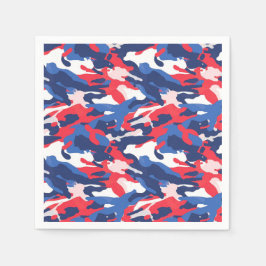 Patriotic Camo Red White Blue USA Freedom Pappersservett