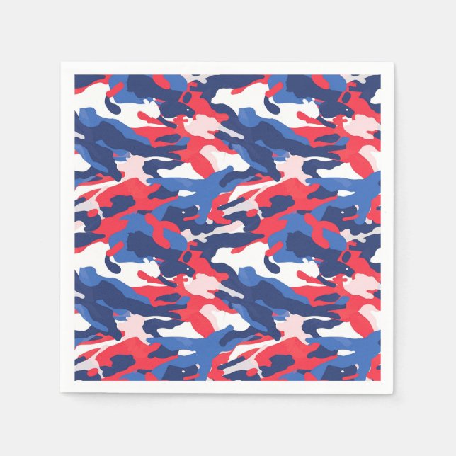 Patriotic Camo Red White Blue USA Freedom Pappersservett (Framsidan)