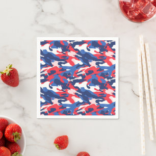 Patriotic Camo Rött vitt blått USA American Freedo Pappersservett
