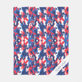 Patriotic Camo Rött vitt blått USA Freedom Fleecefilt