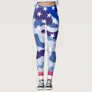 Patriotic camouflage mönster leggings